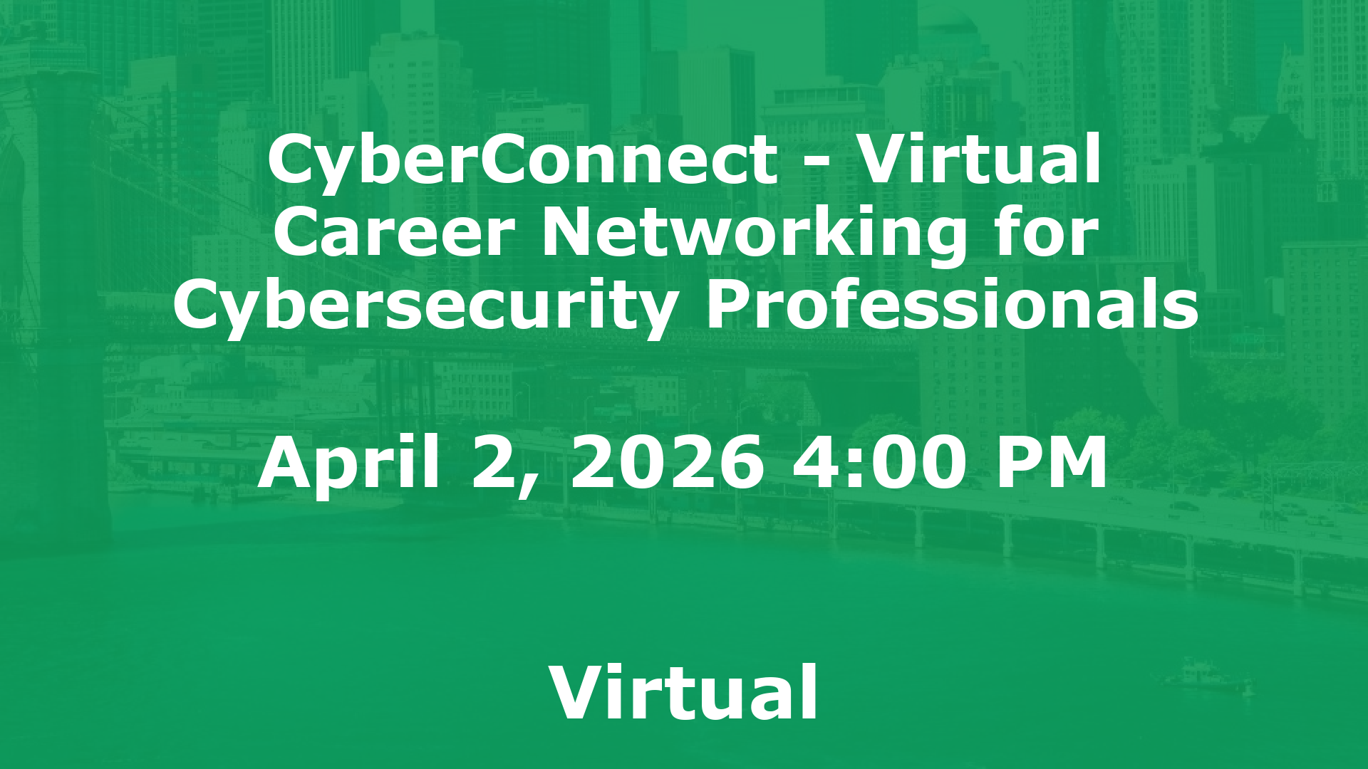 CyberConnect - Virtual Career Networking for Cybersecurity Professionals event image